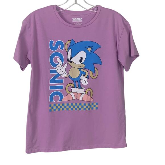 Sonic The Hedgehog Other - Sonic the Hedgehog Girl's Pink Short Sleeve T Shirt Size XL 14/16